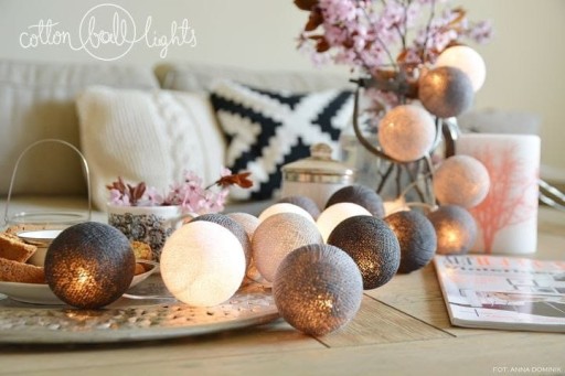 Zestaw lampek Cotton Balls Grey Shadow 20 kul