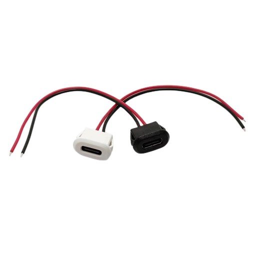 Разъем Type C, гнездо, гнездо для зарядного устройства USB C, 2P, прямой, белый