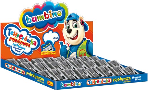 Точилка Bambino одинарная металлическая, 24 шт.