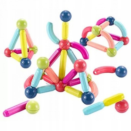 XXL KLOCKI MAGNETYCZNE EDUKACJA MAGNETIC STICKS 58