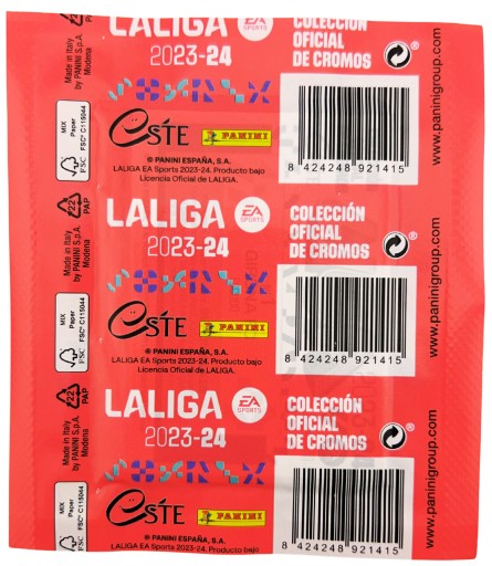 Saszetki 5 szt. Naklejki La Liga 2024 Panini Liga Hiszpańska do albumu
