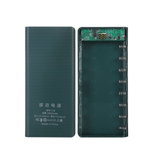 Корпус PowerBank 8 ячеек 18650 2xUSB USB C Micro