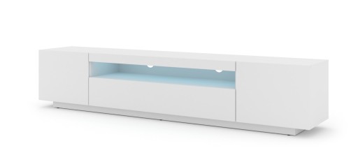 AURA 200 белый матовый/белый глянцевый шкаф под телевизор + LED