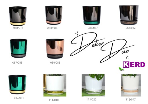 Цветочный горшок 26 см DUO биколор GREEN base GOLD glamorous