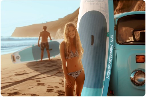 Надувная доска SUP для плавания Paddle Reefbreak 350 см, лопастной насос, 220 кг