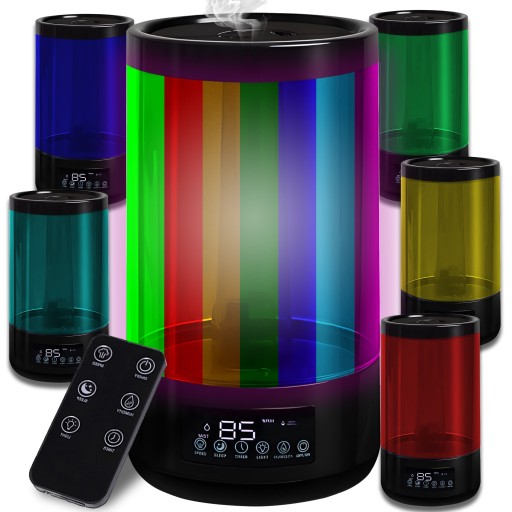 NAWILŻACZ POWIETRZA AUTOMATYCZNY AROMATERAPIA HIGROMETR 3W1 4,5L LED PILOT