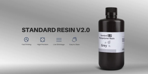 Смола для 3D-принтера ELEGOO Standard 2.0 UV Серая Серая 1 кг 1 л