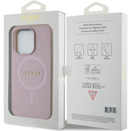 Чехол Guess для iPhone 15 Pro Max 6,7 дюйма розовый