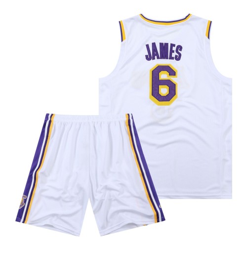 Lakers James No. 6 haftowana koszulka koszulka do koszykówki, M