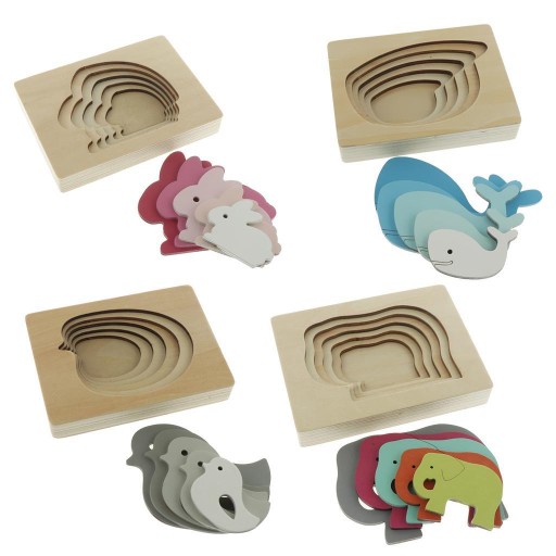 5 Layer Wooden Puzzle Animal Puzzle