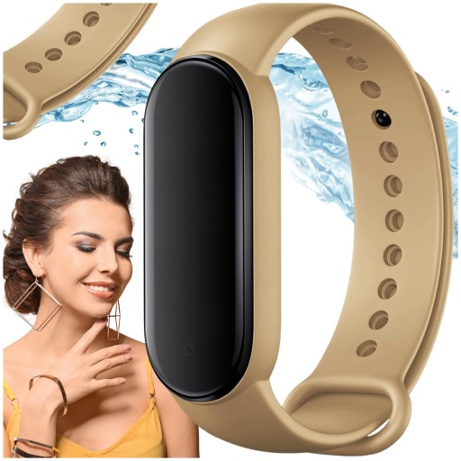 Pasek opaska do xiaomi mi band 5 6 7 gumowa brązowa złota kolorowa mocna