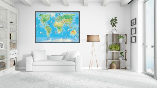 НАСТЕННАЯ КАРТА ПОЛЬША ДЛЯ ДЕТЕЙ 140x100 см готова повесить ArtGlob