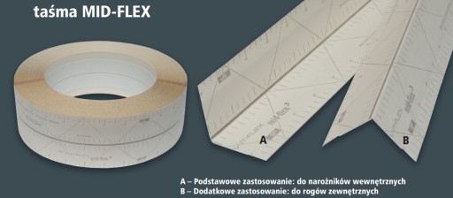 Американская лента для гипсокартона для внутренних и внешних углов MID-FLEX MF300 15мб