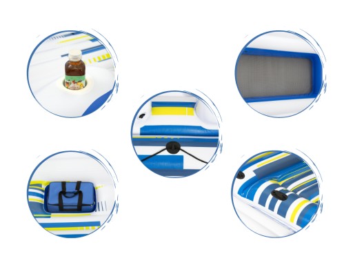 Большой плавающий надувной матрас Water Island с крышей Bestway 43105 389x274см