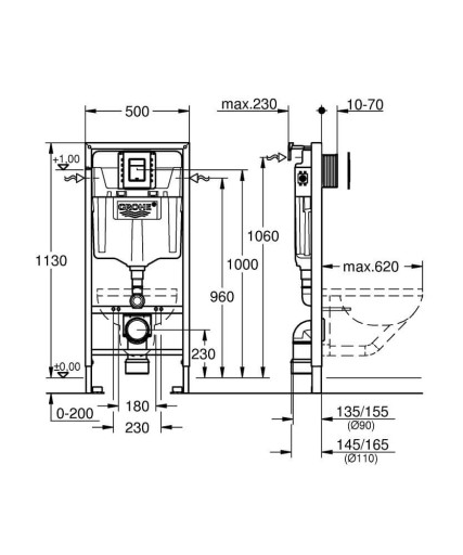 Grohe Rapid Sl Bundle, комплект для унитаза 3 в 1,