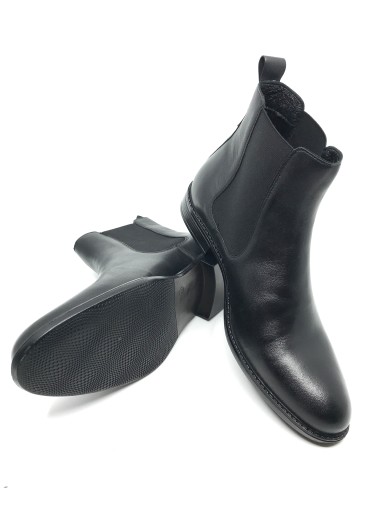 BUTY SZTYBLETY MĘSKIE SKÓRA CZARNE 45 30 cm PAN