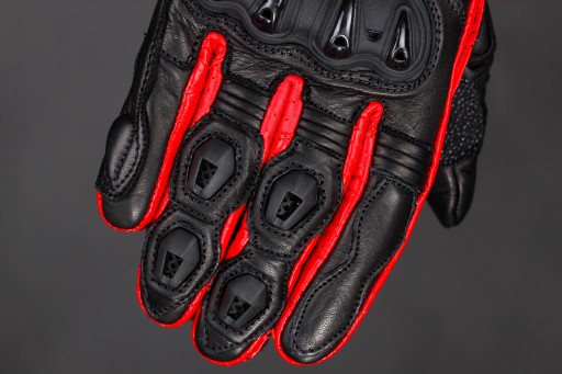 HUSAR ZR RACE RED SKÓRZANE RĘKAWICE MOTOCYKLOWE