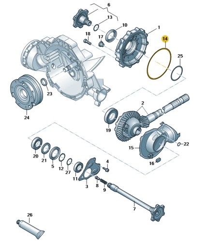 Уплотнительное кольцо дифференциала 185X3,5 VW. Новый, оригинальный продукт