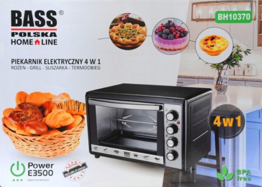 PIEKARNIK elektryczny wolnostojący 4w1 TERMOOBIEG 230V ROŻNO BASS PL rożen