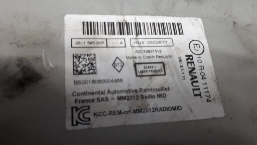 281159520R Радиоприемник Bluetooth CD Renault Kangoo Twin