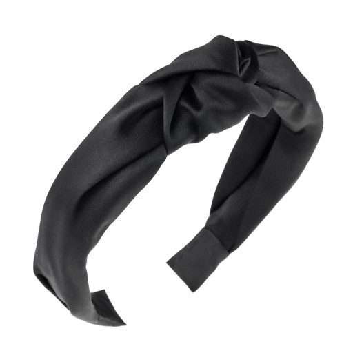 OPASKA DO WŁOSÓW SATYNA SATYNOWA WĘZEŁ TURBAN KNOT SZEROKA CZARNA