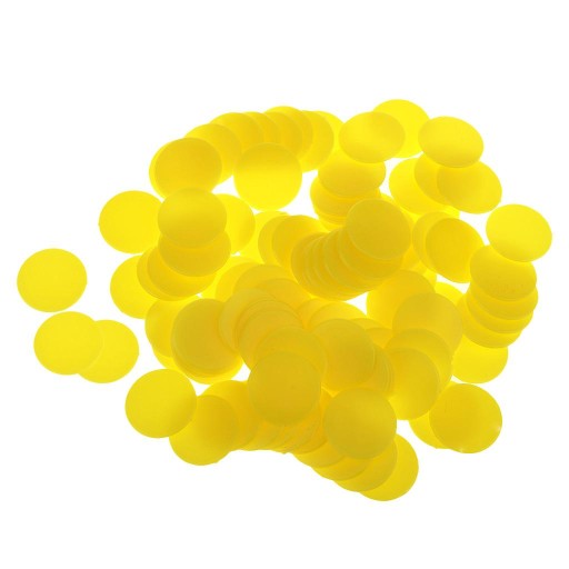 100 sztuk plastikowych znaczników Bingo na kolor żółty