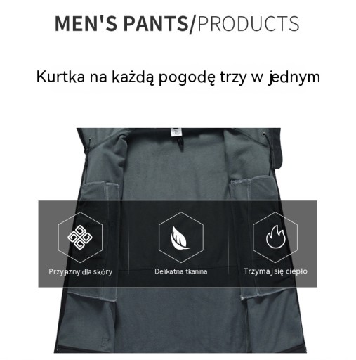 KURTKA MĘSKA SOFTSHELL OCIEPLANA WODOODPORNA,wzór2