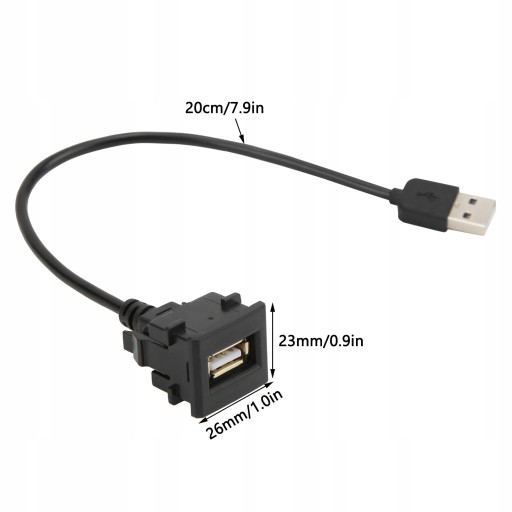 Przedłużenie gniazda USB z męskiego na żeńskie