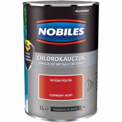 NOBILES ХЛОРКАЗИНОВАЯ КРАСКА СВЕТЛО-КРАСНАЯ 1л