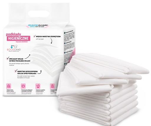 10x ПОДЛОЖКА HYGIENE Подушечка для пеленания, впитывающая, 40x60 см