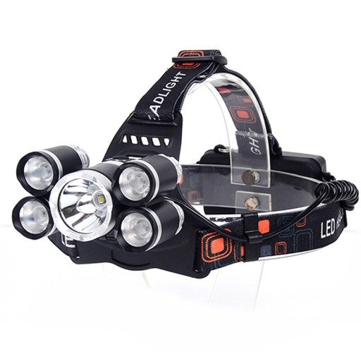 МОЩНАЯ ФАРА 5 x LED T6 АККУМУЛЯТОРНАЯ ФАРА CREE