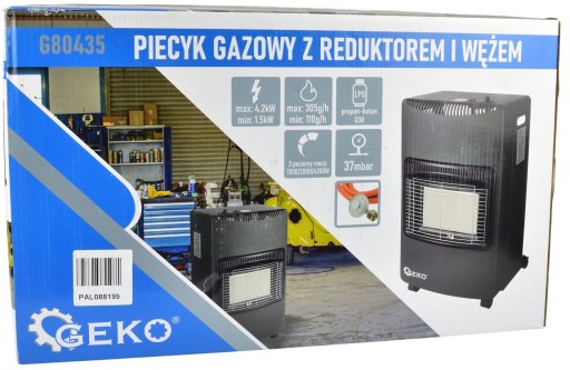 Geko G80435 ГАЗОВАЯ ПЛИТА 4,2кВт [РЕДУКТОР + ШЛАНГ]