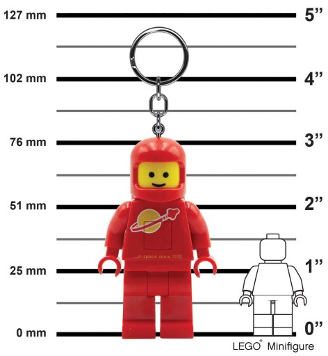 LEGO BRELOK LATARKA LED SPACE CLASSIC ASTRONAUTA SPACEMAN CZERWONY RED