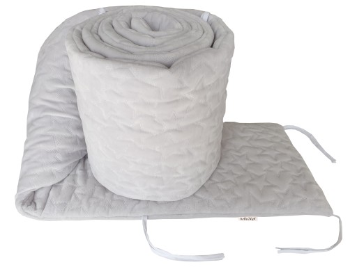 Ochraniacz dookoła łóżeczka 360cm Velvet Szary