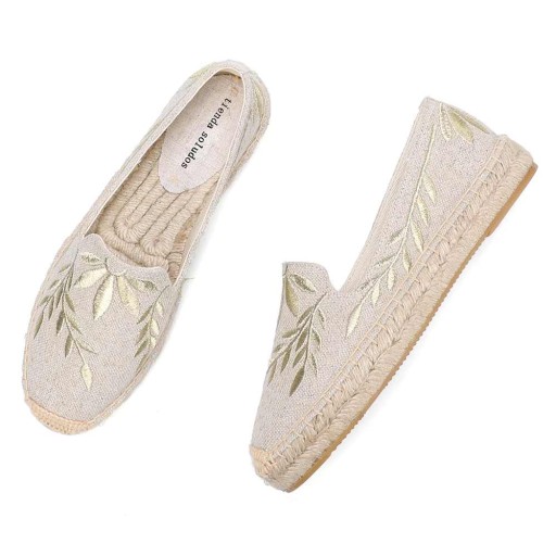 BUTY ESPADRYLE LNIANE LEN PŁÓCIENNE HAFTOWANE 41