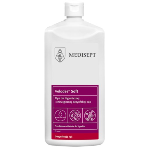 VELODES SOFT MEDISEPT PŁYN do higienicznej i chirurgicznej dezynfekcji rąk