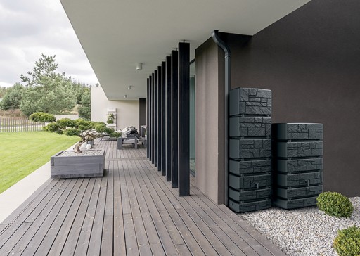 РЕЗЕРВУАР ДЛЯ ДОЖДЕВОЙ ВОДЫ Waterform Aqua Tower [350л] АНТРАЦИТ PROSPERPLAST