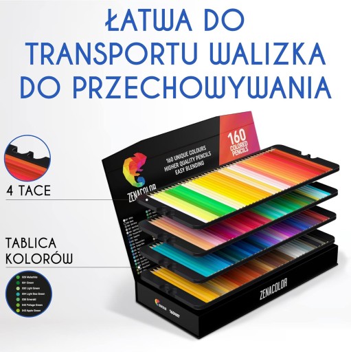 НАБОР ПРОФЕССИОНАЛЬНЫХ КАРАНДАШЕЙ ZENACOLOR 160 ЦВЕТОВ