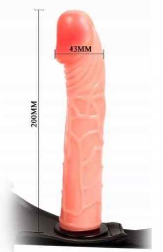 DILDO STRAP-ON PROTEZA PENIS ANAL WAGINA CZŁONEK CIELISTY CYBERSKÓRA 20CM