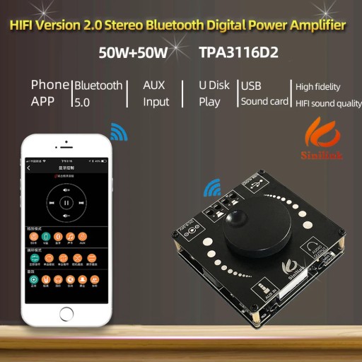 Плата цифрового усилителя звука Bluetooth 5.0 TPA3116D2 50WX2 100 Вт *~0149