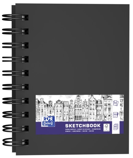 OXFORD SKETCHBOOK СПИРАЛЬ A6/80 ЧЕРНЫЙ