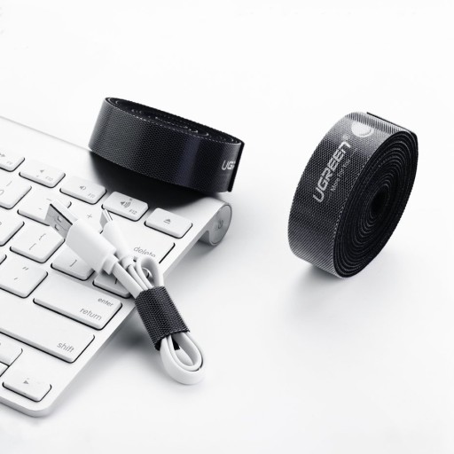 КАБЕЛЬ UGREEN VELCRO 2М + 2 СИЛИКОНОВЫХ ДЕРЖАТЕЛЯ ДЛЯ 4 ПРОВОДОВ