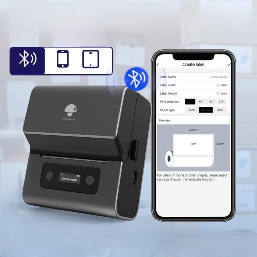 Термопринтер этикеток Phomemo M221 Bluetooth IOS Android PrintMaster