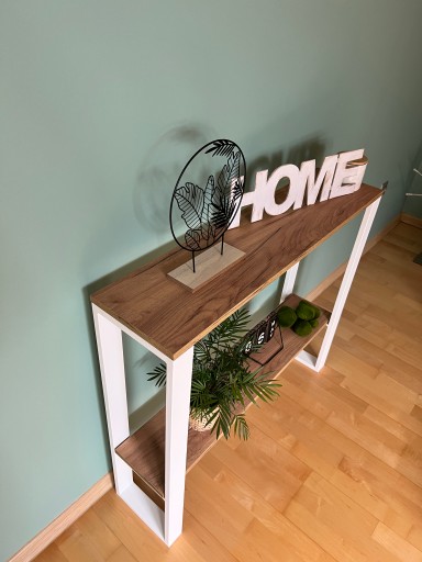 Стол консольный, Стол консольный, Туалетный столик LOFT 100х25х87 ДУБ WHITE CRAFT ЗОЛОТОЙ