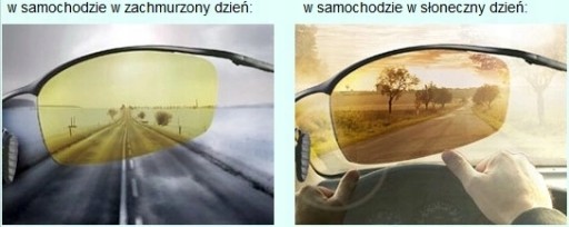NAKŁADKI ROZJAŚNIAJĄCE POLARYZACYJNE NA OKULARY DLA KIEROWCÓW ŻÓŁTE +ETUI D