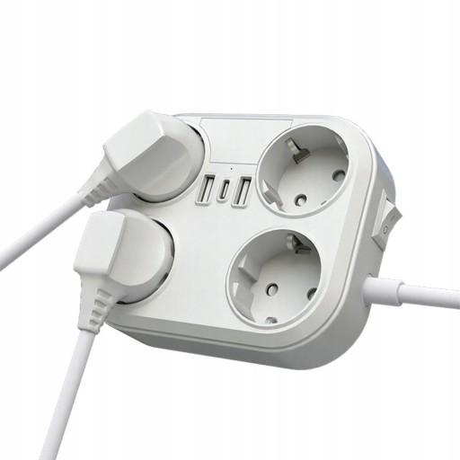для стены ЕС с 4 розетками переменного тока и 3 портами USB 5 В