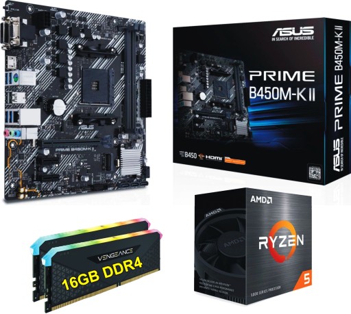 Комплект: процессор AMD Ryzen 5 + AM4 + материнская плата DDR4 16 ГБ.