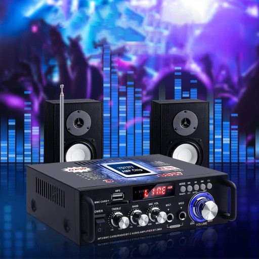 МИНИ-УСИЛИТЕЛЬ АУДИО BLUETOOTH РАДИО FM СТЕРЕО HIFI КАРАОКЕ USB-ДИНАМИК