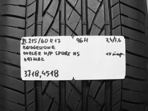 2L 215/60R17 Bridgestone Dueler H/P Sport 96H 4518
