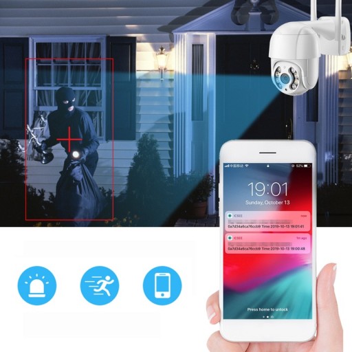 НАРУЖНАЯ WIFI IP-КАМЕРА С ПОВОРОТНЫМ ЗУМОМ x4, МОНИТОРИНГ FULL HD ICSEE